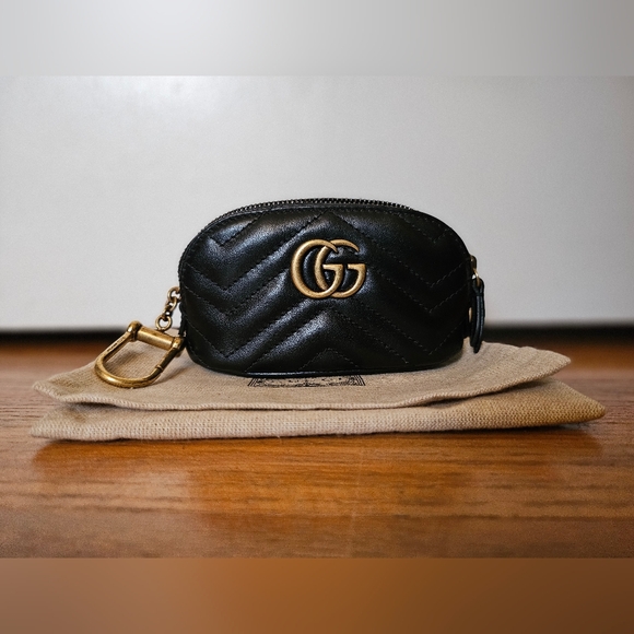 Gucci GG Marmont Matelasse Leather Coin Pouch - Picture 1 of 8